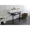 Kingston Brass 36 Carrara Marble Console Sink with Brass Legs, Marble WhiteMatte Black LMS3630MBSQ0 - alternate 5